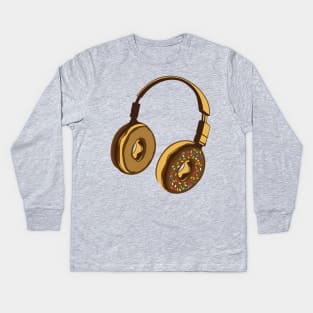 donut headphone Kids Long Sleeve T-Shirt